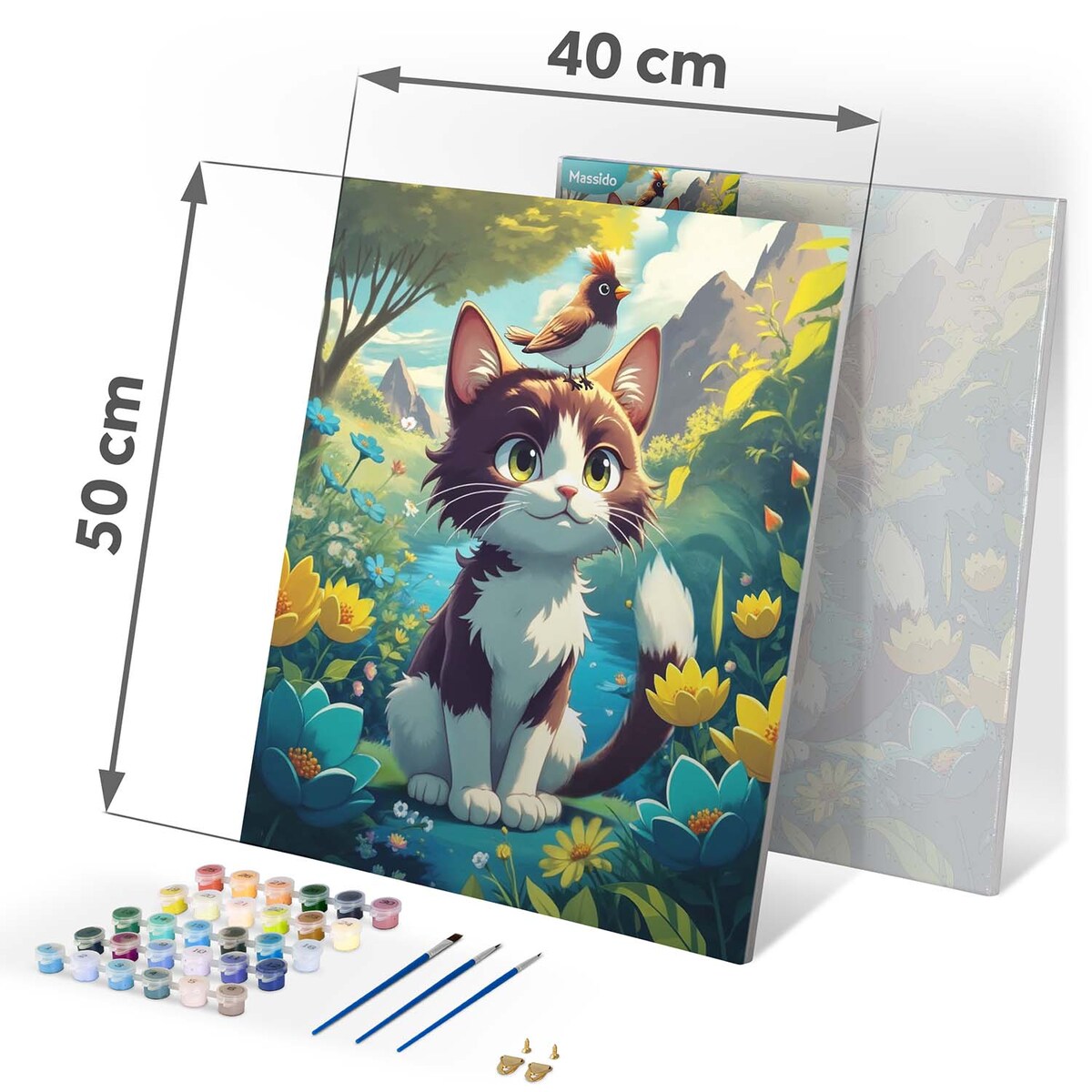 Malowanie po numerach obraz z ramą 40x50 Koty 4 Massido