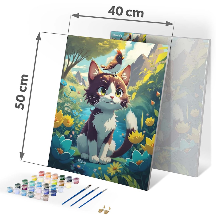 Malowanie po numerach obraz z ramą 40x50 Koty 4 Massido