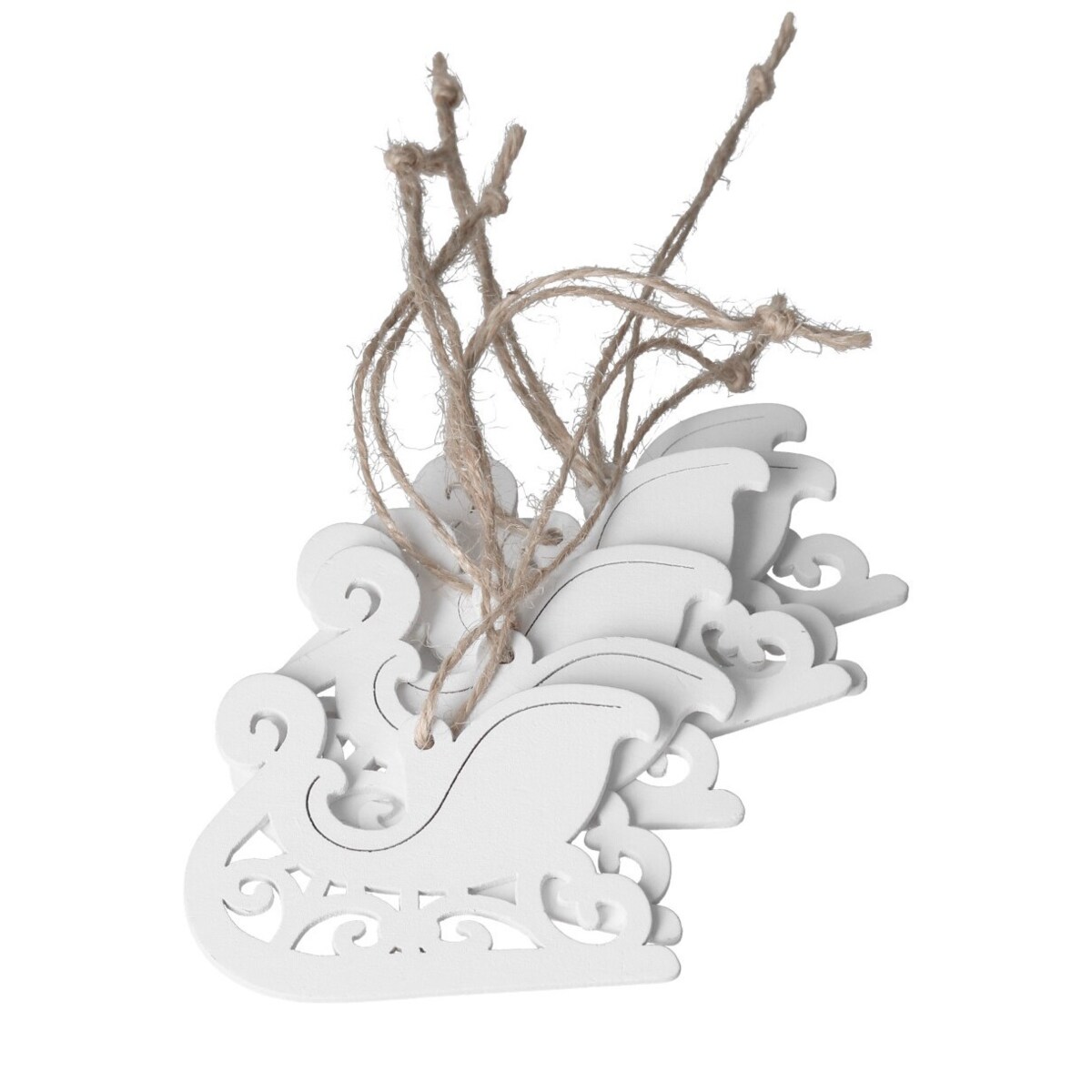 Bombki Na Choinkę Drewniane Ozdoba Stroik 6Szt Sanie