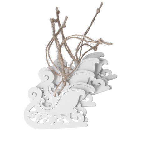 Bombki Na Choinkę Drewniane Ozdoba Stroik 6Szt Sanie