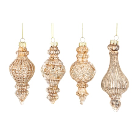 Bombka szklana 4szt. 14x6, 16,5x6 cm JOLANDA pomarańczowa