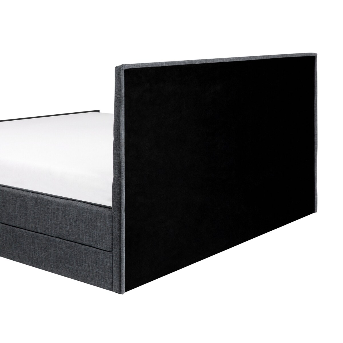 Łóżko tapicerowane 160 x 200 cm ciemnoszare VALBONNE