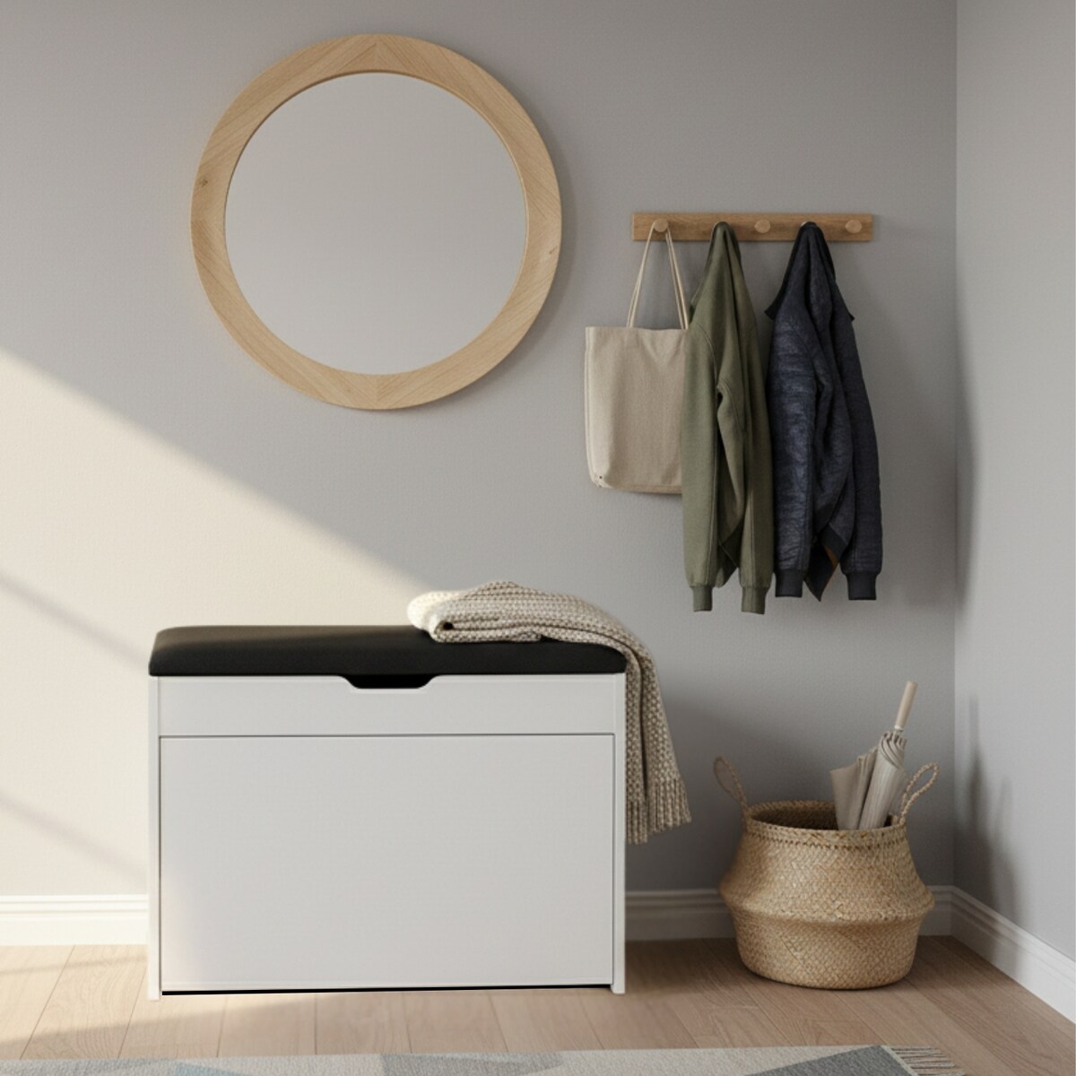 Szafka na buty z siedziskiem i wysuwanymi półkami VAULT, 57 x 30 x 53 cm