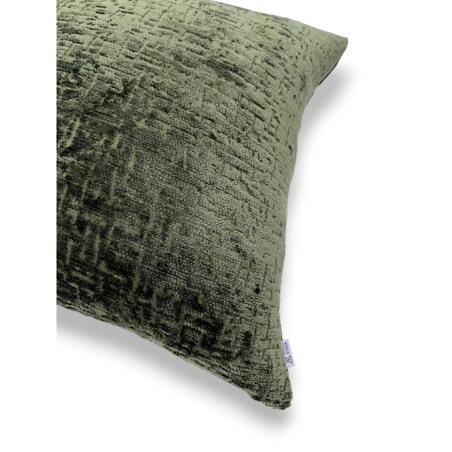 Duża zielona poduszka 50x50 Bess - ciemna oliwka