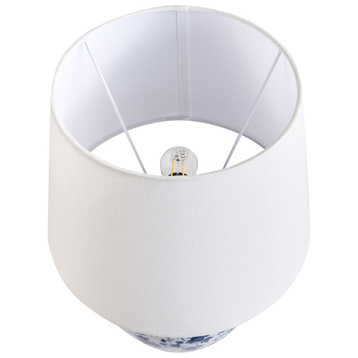 Lampa stołowa SILVES Porcelana Biały/ niebieski