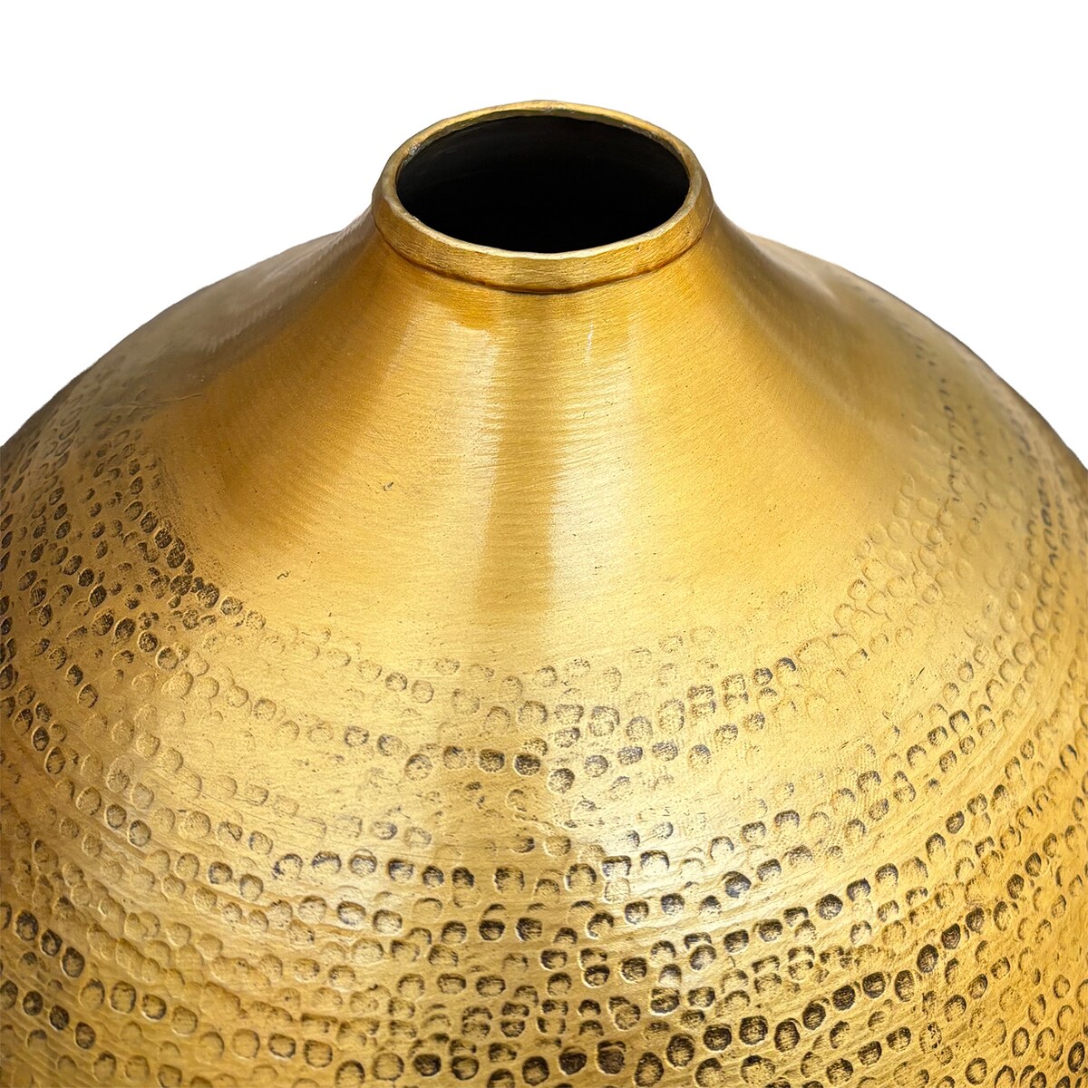 WYSOKI WAZON PODŁOGOWY 48cm ZŁOTY METALOWY duży loftowy do salonu sypialni
