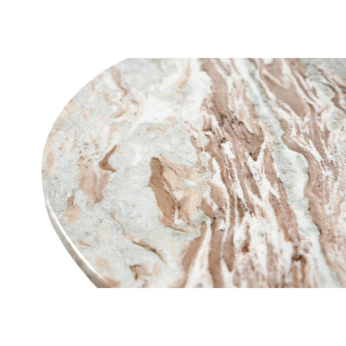 Stolik kawowy Roma Ø80 - Szary Marmur & Czarny Mango
