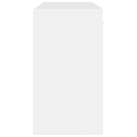 vidaXL Biurko z szufladą i szafką, białe z połyskiem, 100x40x73 cm