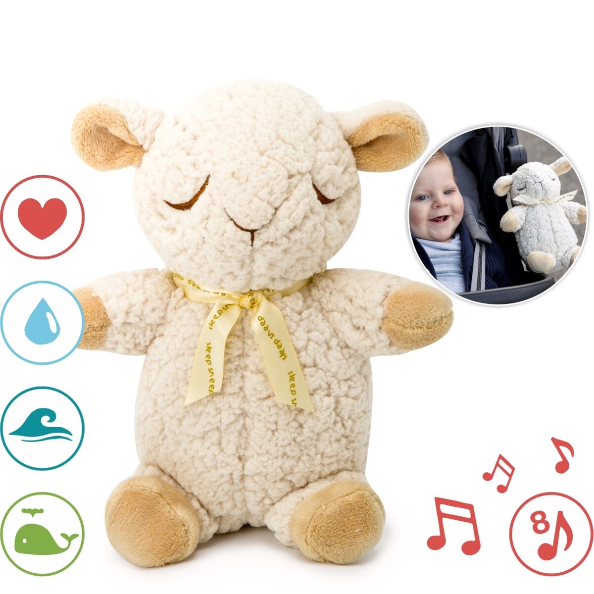 Szumiąca owieczka z pozytywką - Cloud b® Sleep Sheep™ On The Go