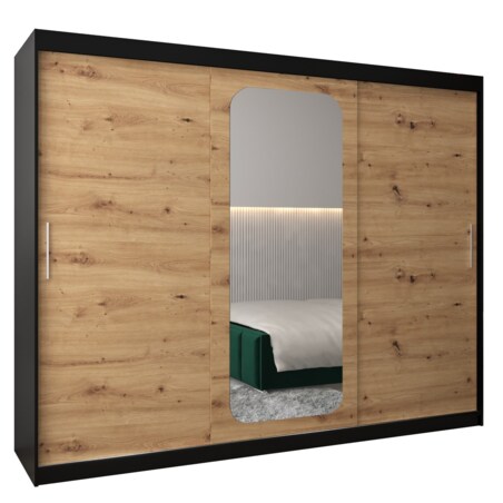 Szafa przesuwna Garderoba PROMO T2 250 czarny/artisan