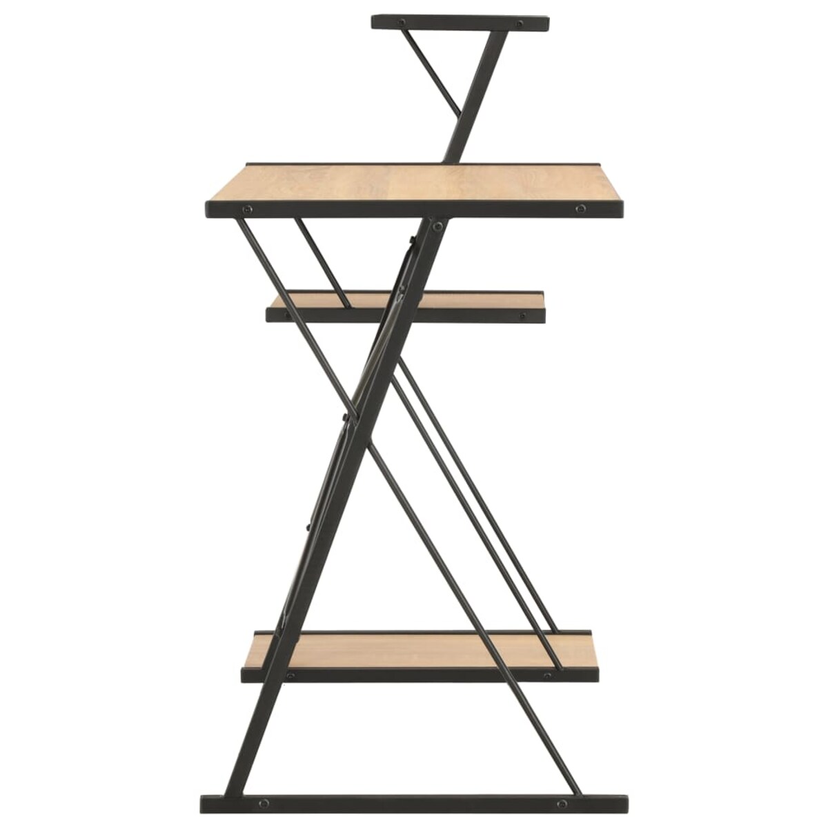 vidaXL Biurko z regałem, czarno-dębowe, 116 x 50 x 93 cm