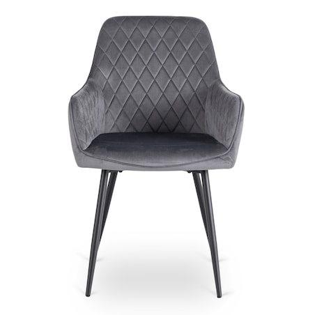 Krzesło Tapicerowane Welurowe Do Salonu Jadalni Kuchenne Szary BRESSO