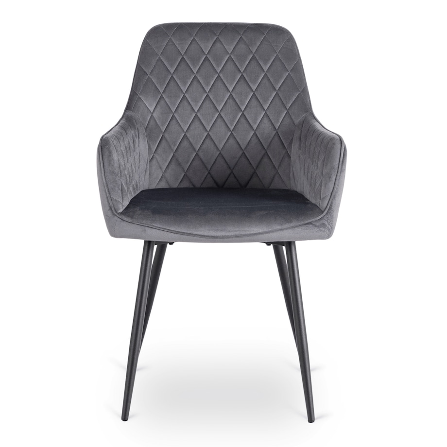 Krzesło Tapicerowane Welurowe Do Salonu Jadalni Kuchenne Szary BRESSO