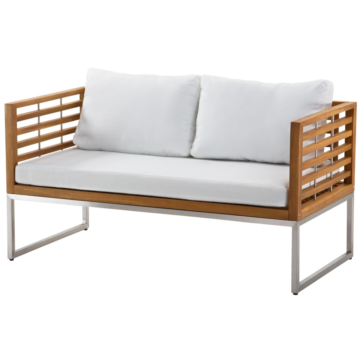 Zestaw ogrodowy drewniany 4-osobowy biały BERMUDA