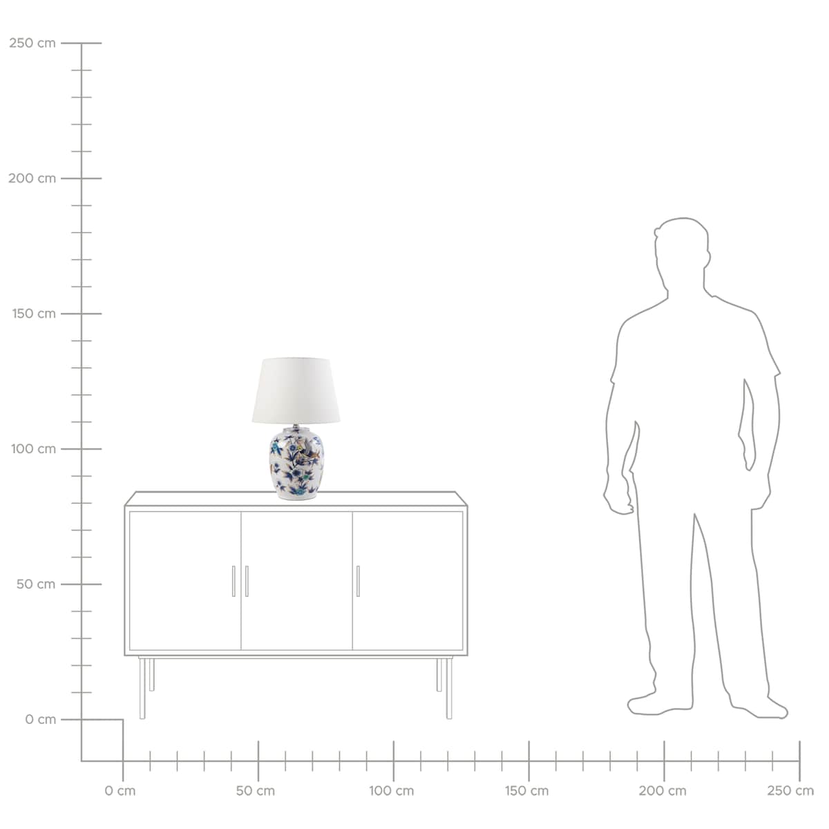 Lampa stołowa SUNJA Porcelana Biały/ niebieski