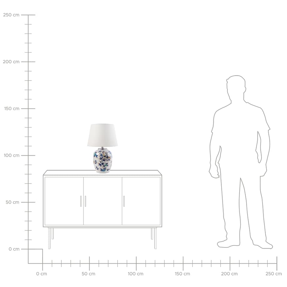Lampa stołowa SUNJA Porcelana Biały/ niebieski