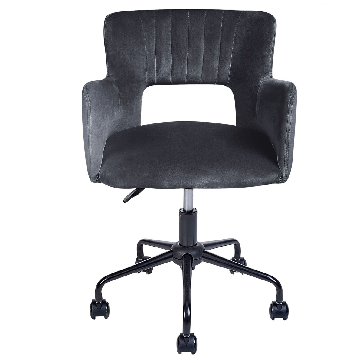 Krzesło biurowe regulowane welurowe czarne SANILAC