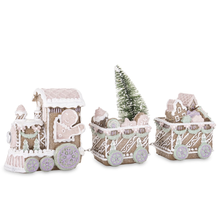 Dekoracja - pociąg piernikowy LED 13x29,5x7 cm TRENATEK