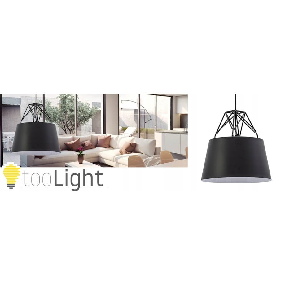 Lampa Sufitowa Wisząca Loft Metalowa Czarna