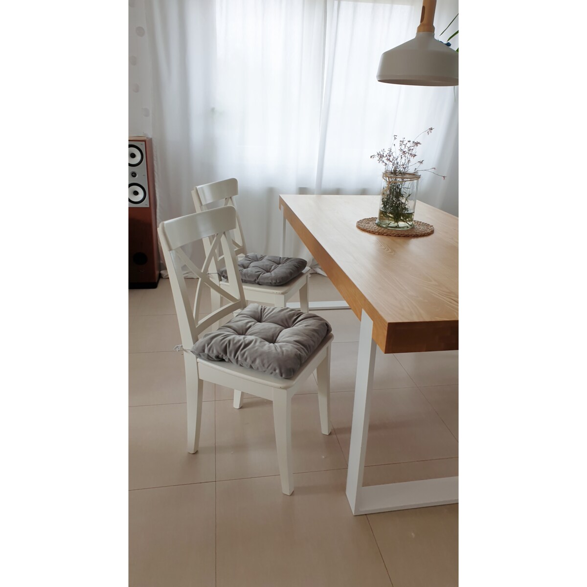 Zestaw 4 poduszek na krzesło/stołek, standard, 45x45 cm, Grafit