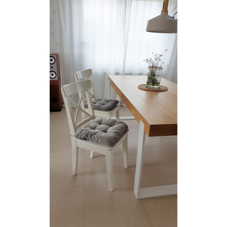 Zestaw 4 poduszek na krzesło/stołek, standard, 45x45 cm, Grafit