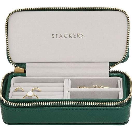 Pudełko podróżne na biżuterię Stackers Travel classic leśna zieleń