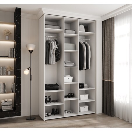 Szafa trzydrzwiowa Como 2 140 gł.50 biały+czarny