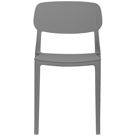 Krzesło plastikowe do salonu ogrodu nowoczesne szare oparcie