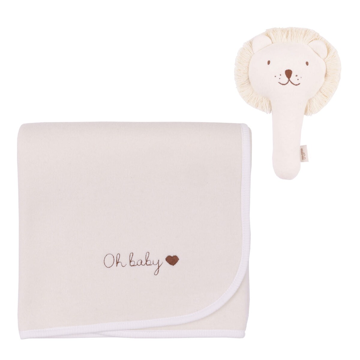 Zestaw fleece oh baby lion - CREAM