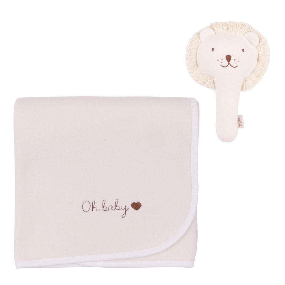 Zestaw fleece oh baby lion - CREAM