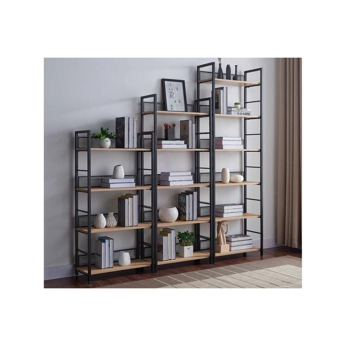 Regał na książki RAW R5 dąb/czarny