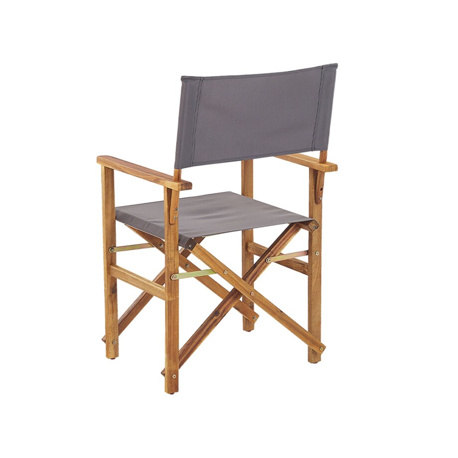 Zestaw 2 krzeseł ogrodowych akacjowy jasne drewno z szarym CINE