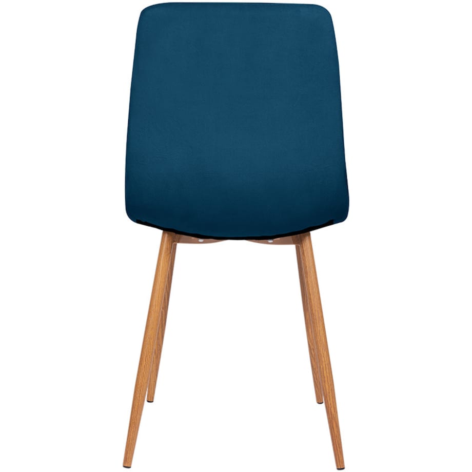 Krzesło tapicerowane do salonu granatowe welurowe pikowane