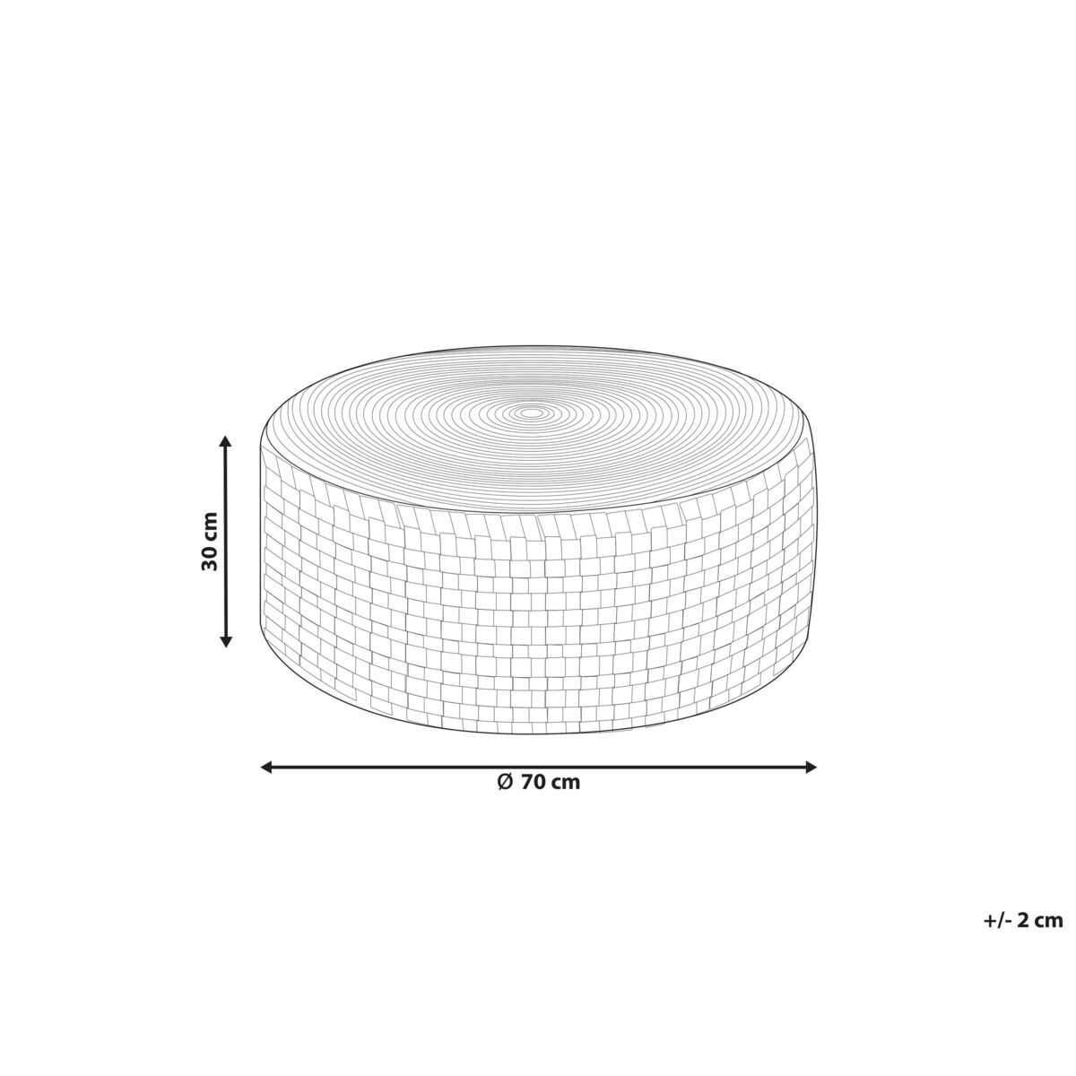 Puf ogrodowy 70 cm jasnobeżowy MITHI