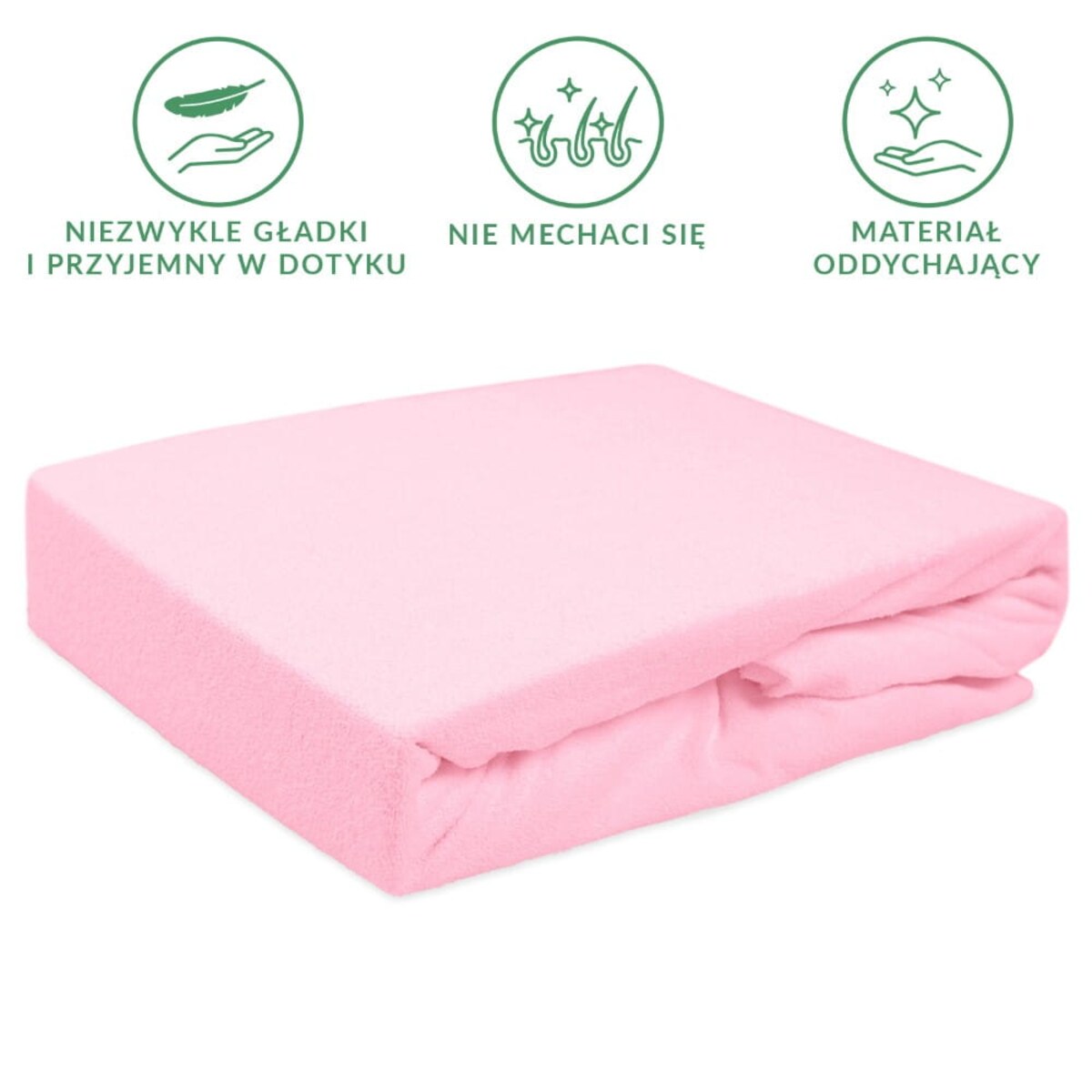 Prześcieradło frotte z gumką 60x120 kolor jasny róż