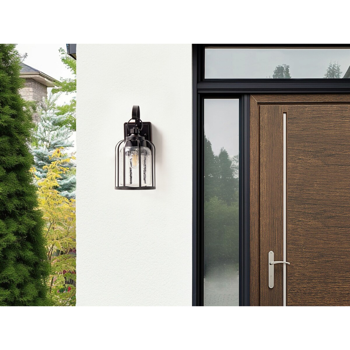 Lampa ścienna zewnętrzna czarna WOOLER