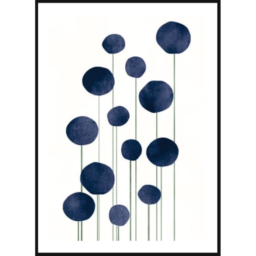 Poster Story, Plakat, Obraz - Niebieskie Kwiaty Wodne, wymiary 30 x 42 cm