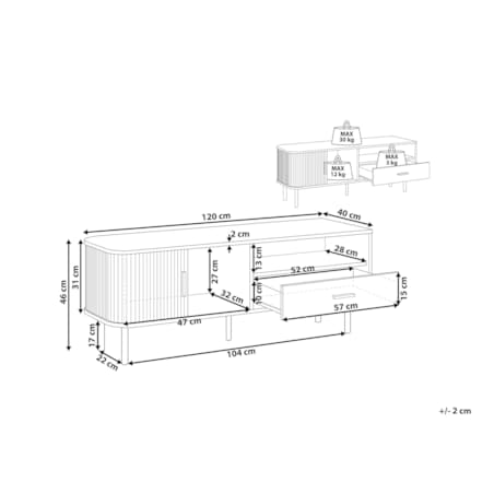 Szafka RTV ciemne drewno z czarnym JOSE