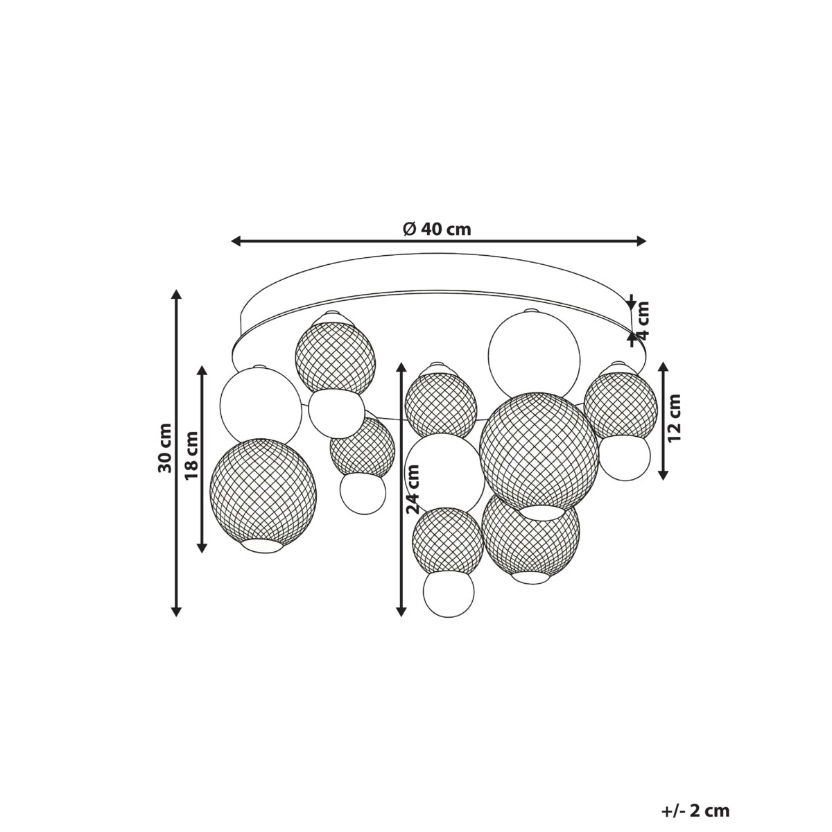 Lampa sufitowa LED SORA Szkło Złoty