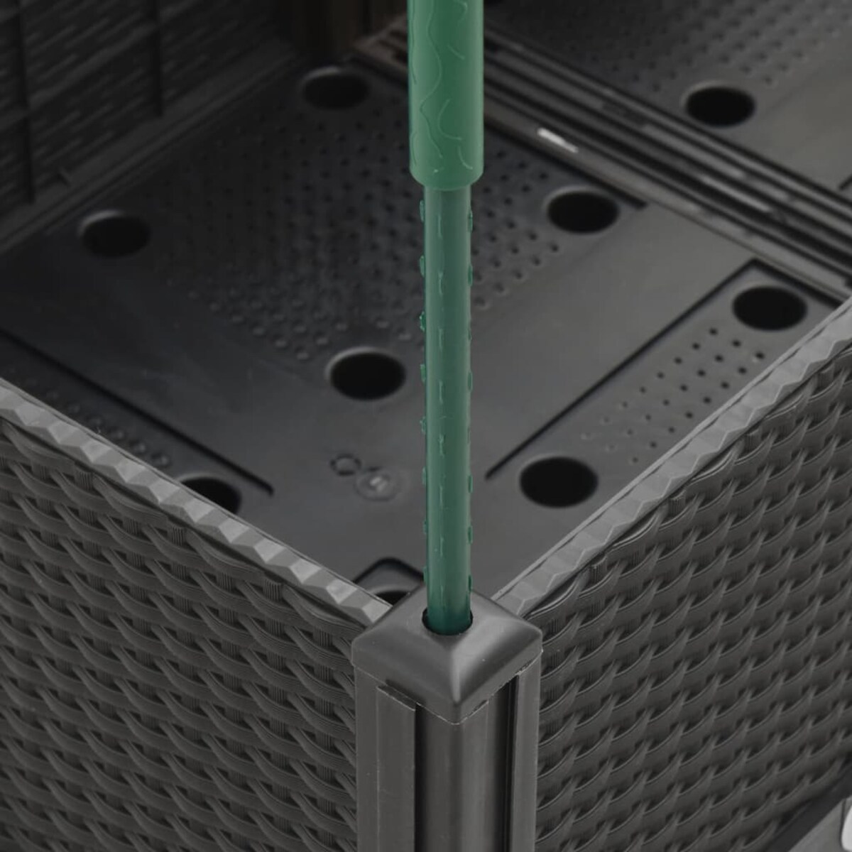 vidaXL Donica ogrodowa z kratką, czarna, 160x40x142,5 cm, PP