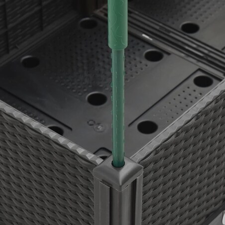 vidaXL Donica ogrodowa z kratką, czarna, 160x40x142,5 cm, PP