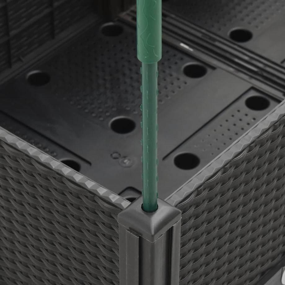 vidaXL Donica ogrodowa z kratką, czarna, 160x40x142,5 cm, PP