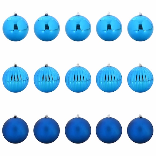 vidaXL Zestaw Bombek Choinkowych 15 pcs Niebieski