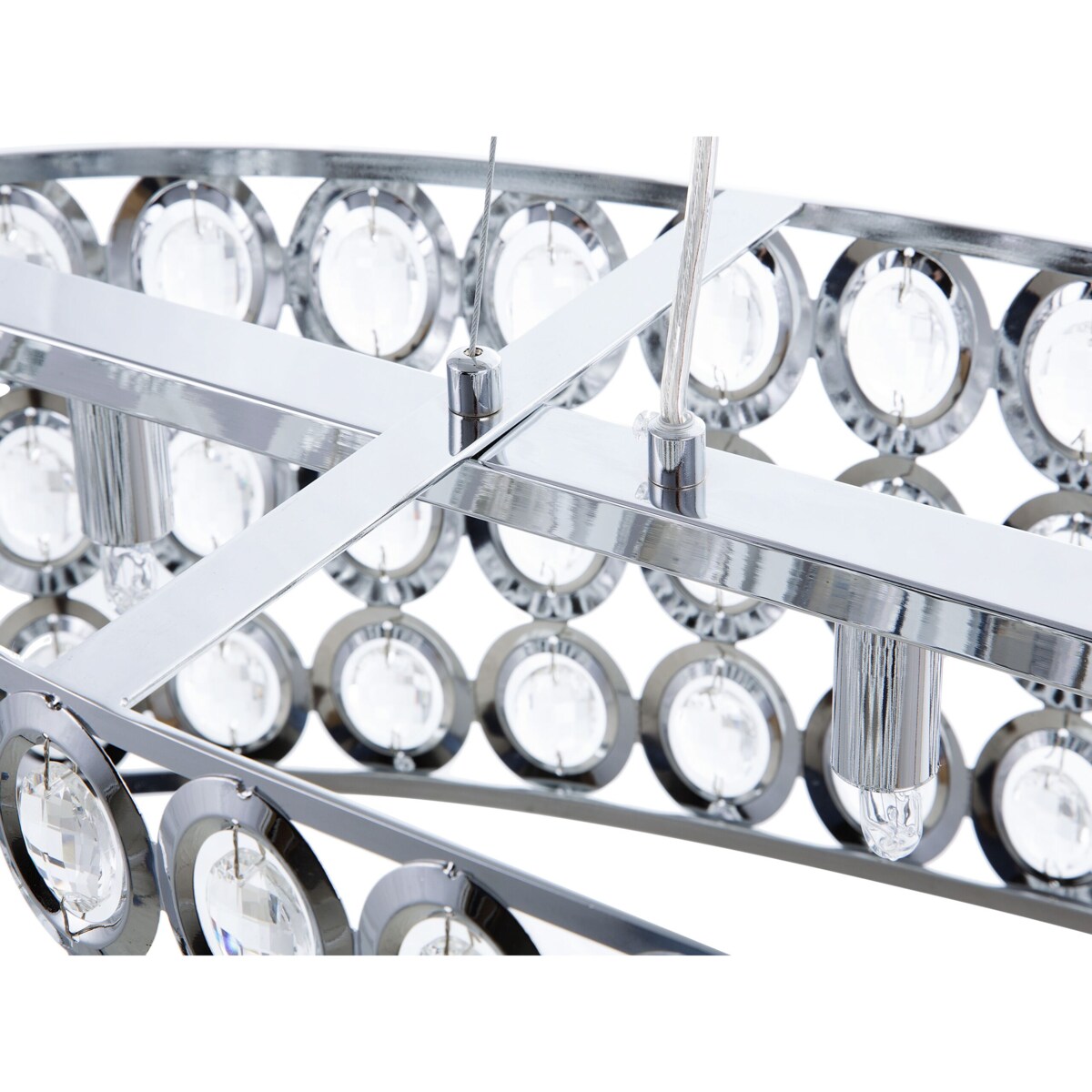 Lampa wisząca metalowa srebrna TENNA