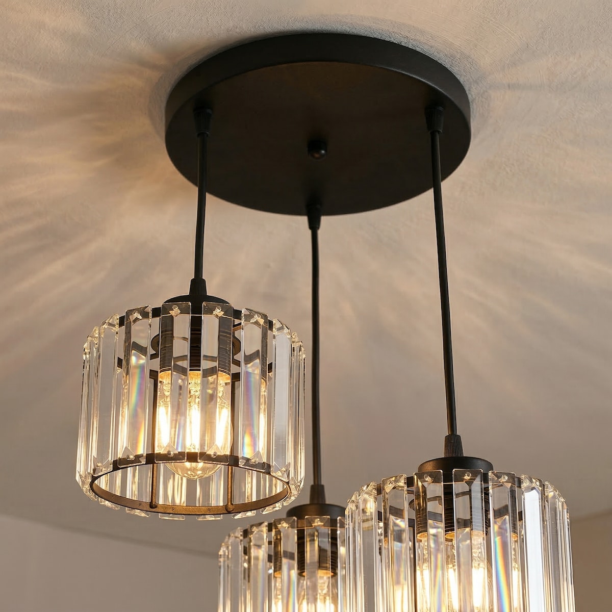lampa wisząca kaskadowa 3 punktowa edylit do salonu