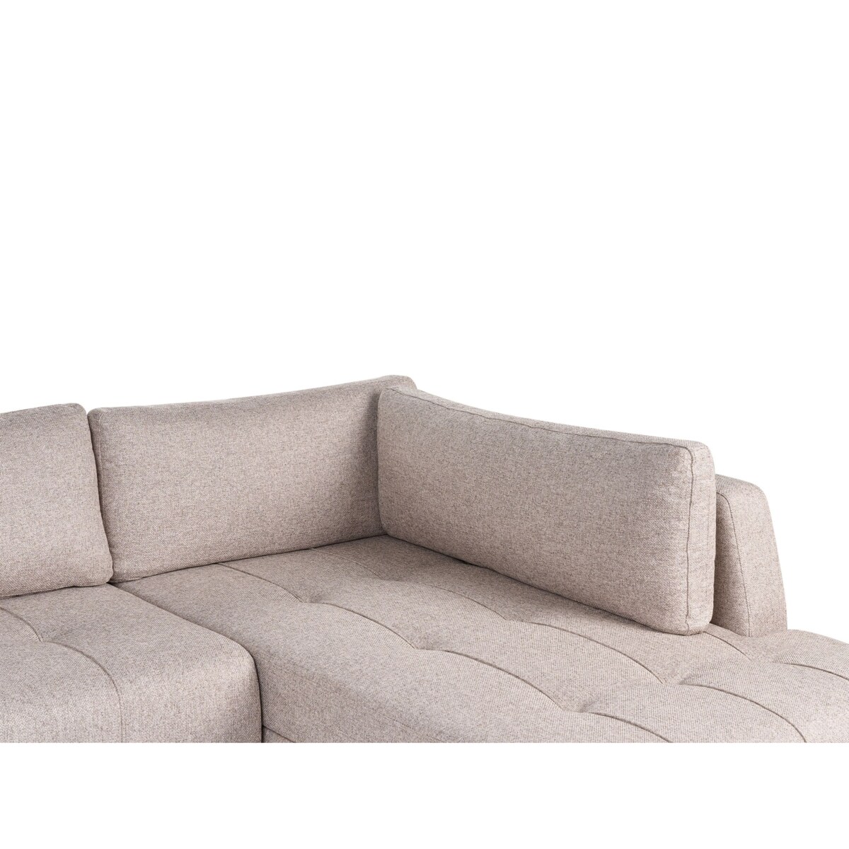 Sofa narożna lewostronna INNVIK Jasnobrązowy Tkanina Lewostronny