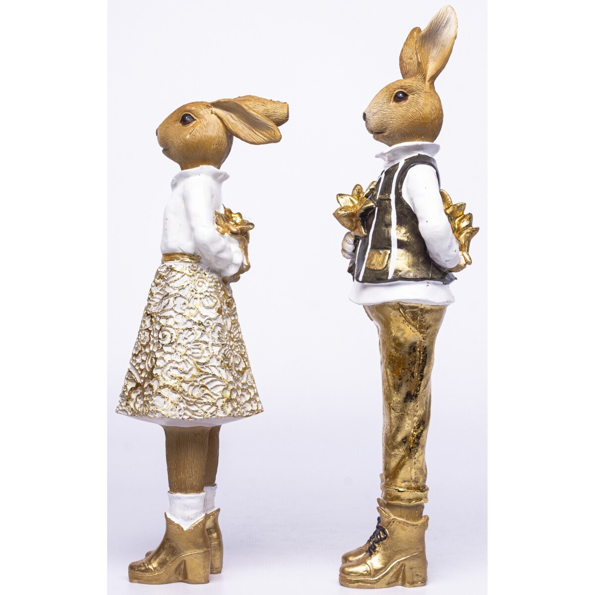 Dekoracja - para królików 24x8,5x7,5 i 28x8x6,5 cm GIOVANI