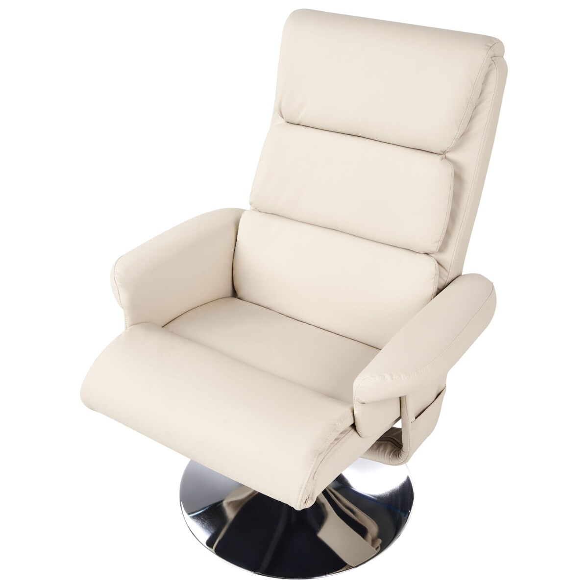 Rozkładany fotel LEGEND Z podnóżkiem Ekoskóra Jasnobeżowy