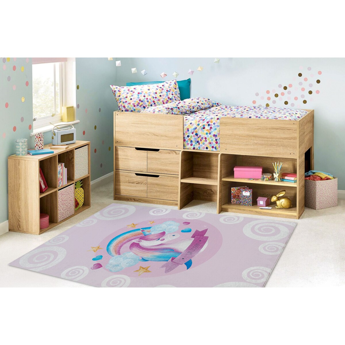 Dywan do prania BAMBINO 2533 Jednorożec, 80x150 cm