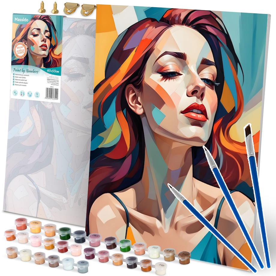 Malowanie po numerach obraz z ramą 40x50 Kobieta z koniem Massido